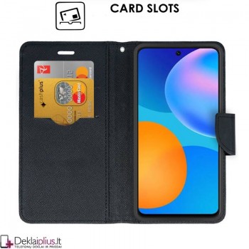 Atverčiamas dėklas su skyreliais - juodas (Huawei P Smart (2021) Atverčiamas dėklas su skyreliais - juodas (Huawei P Smart (2021)
